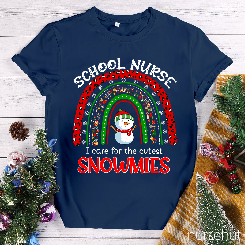 School Nurse I Care For The Cutest Snowmies Nurse T-Shirt