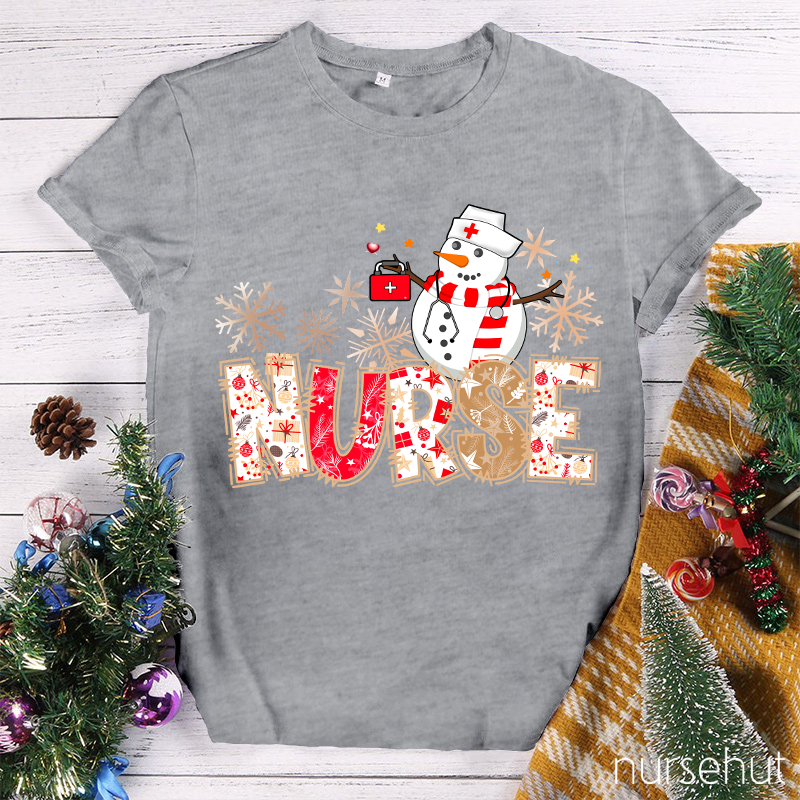 Snowman Nurse On Position Nurse T-Shirt