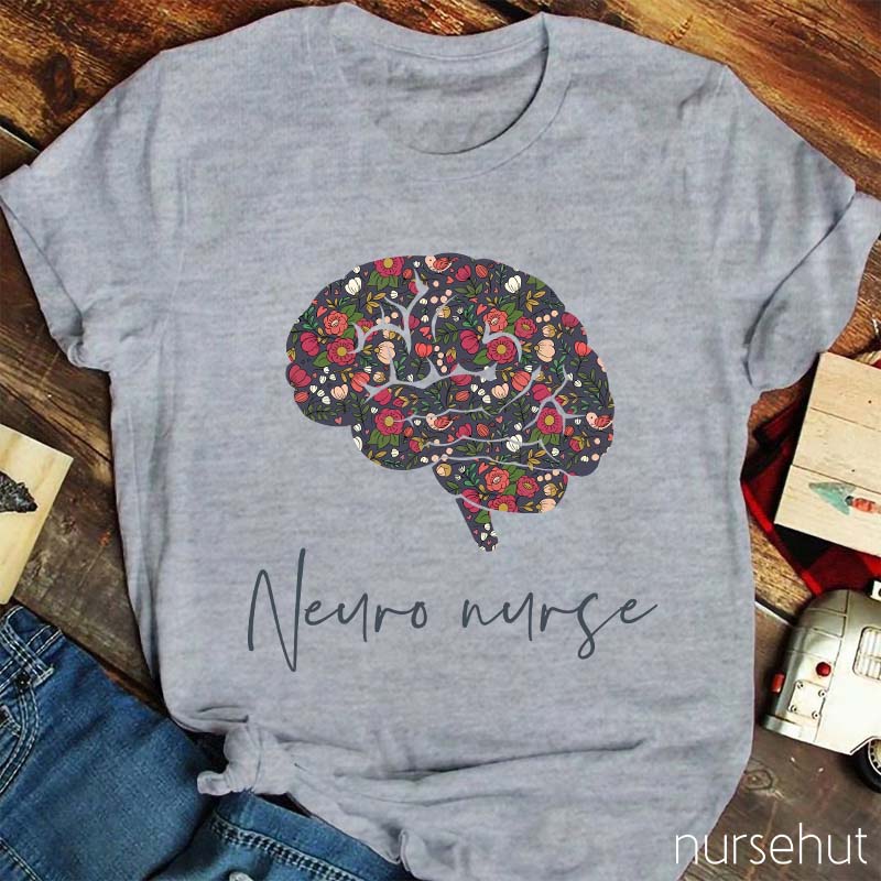 Flower Brain Neuro Nurse T-Shirt