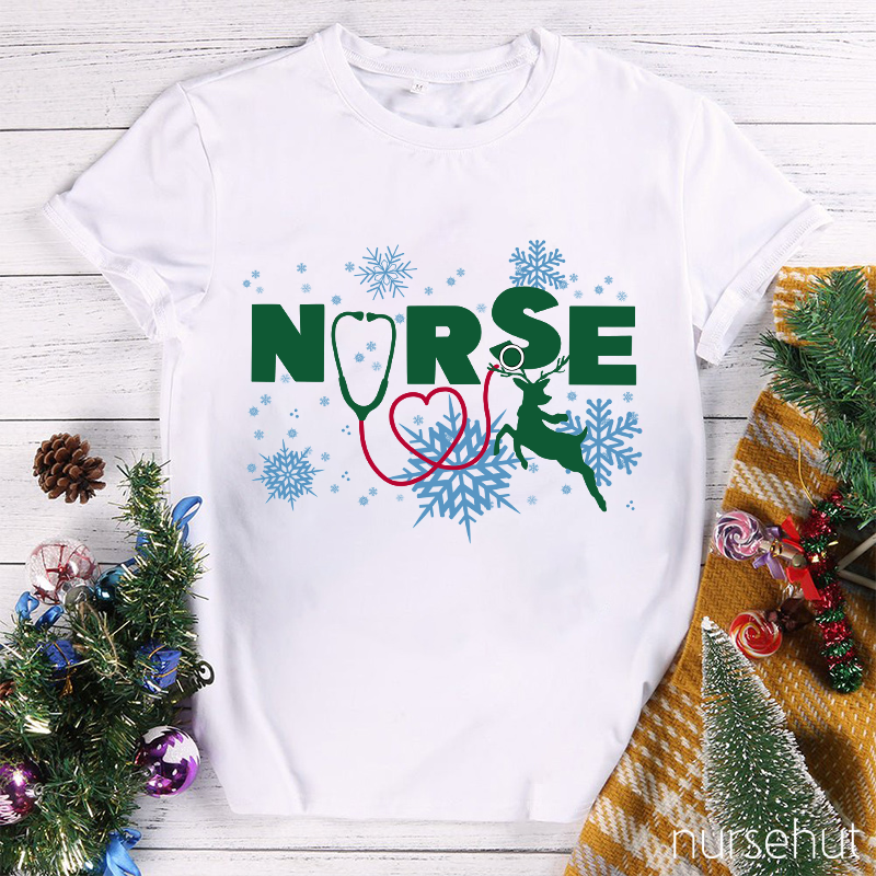 There Will Be A White Christmas Waits Ahead Nurse T-Shirt