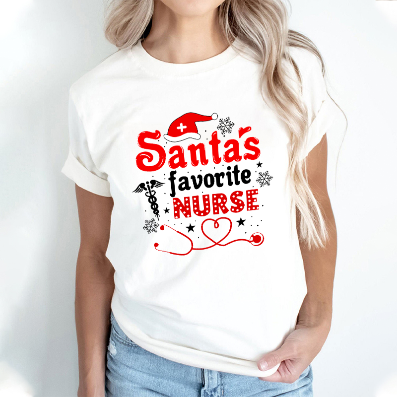 Just A Santa's Favorite Nurse T-Shirt