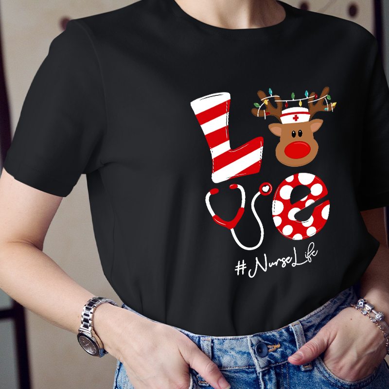 Just Love Christmas Nurse Life T-Shirt