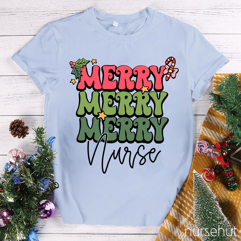 Merry Nurse Jolly Vibes Nurse T-shirt