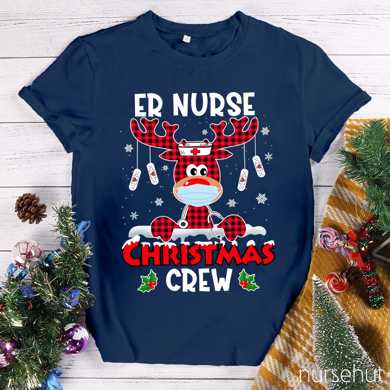 ER Christmas Nurse Crew Reindeer T-Shirt