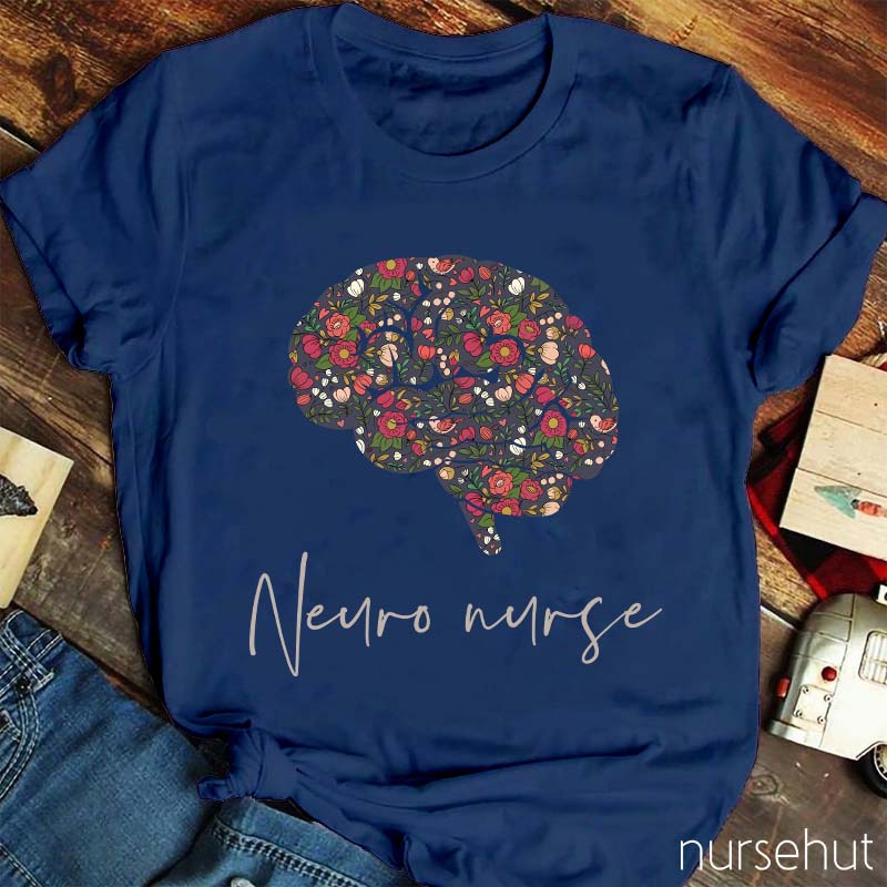Flower Brain Neuro Nurse T-Shirt
