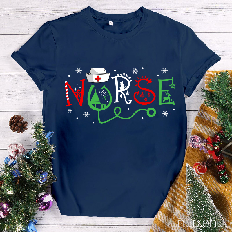 HO HO HO Merry Christmas Nurse T-Shirt