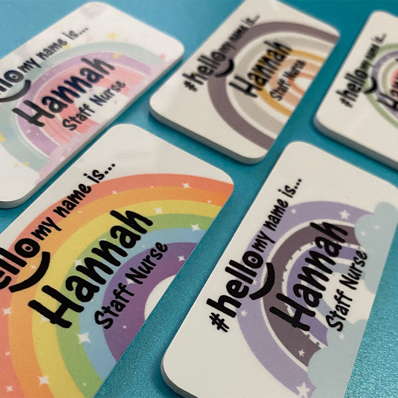 Personalised Hello My Name Is Rainbows Name Badge