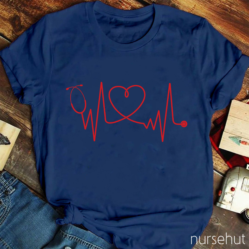 Stethoscope Heart Beat Nurse T-Shirt