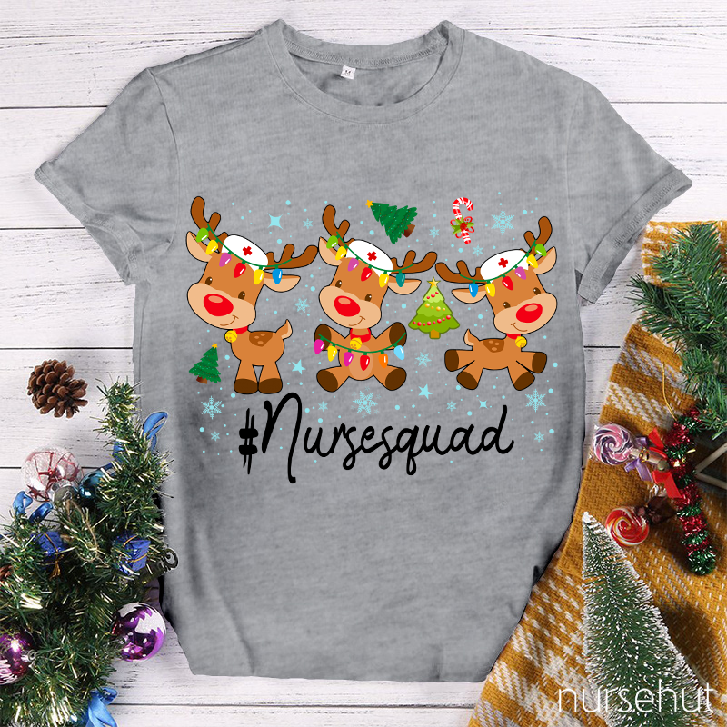 Christmas Elk Nurse Squad Nurse T-Shirt