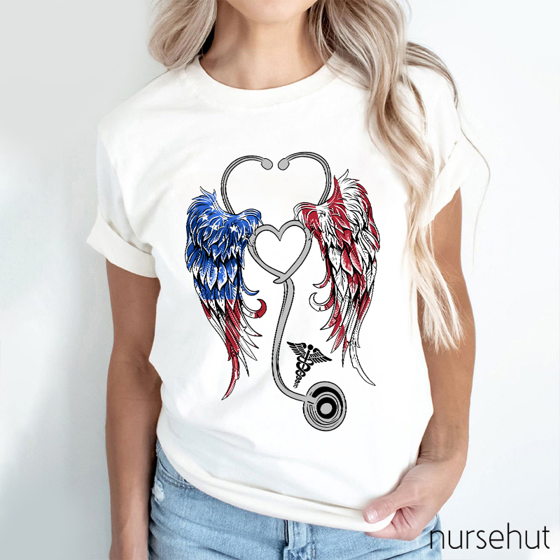 We Are Angels Who Happens To Be A Nurse Here Nurse T-Shirt