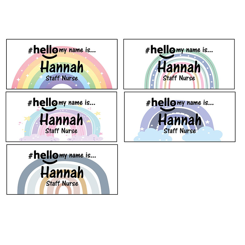 Personalised Hello My Name Is Rainbows Name Badge