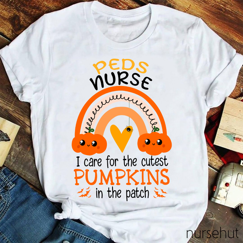 Halloween Pediatric Nurse Peds Rn Pediatrician Rainbow T-Shirt