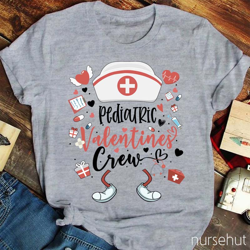 Personalized Department Pediatric Valentines Crew Nurse T-Shirt