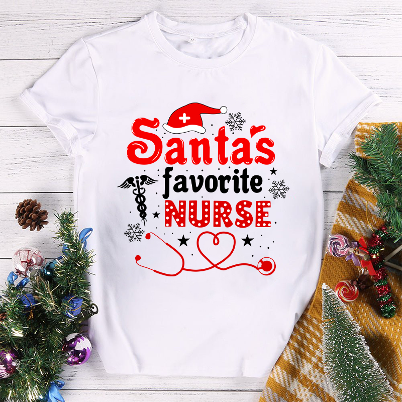 Just A Santa's Favorite Nurse T-Shirt