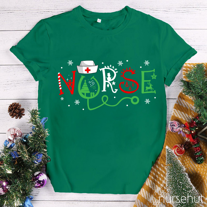 HO HO HO Merry Christmas Nurse T-Shirt