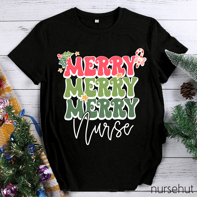Merry Nurse Jolly Vibes Nurse T-shirt