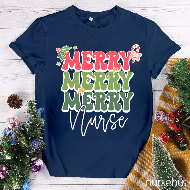 Merry Nurse Jolly Vibes Nurse T-shirt