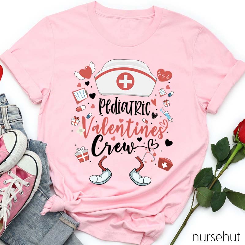 Personalized Department Pediatric Valentines Crew Nurse T-Shirt