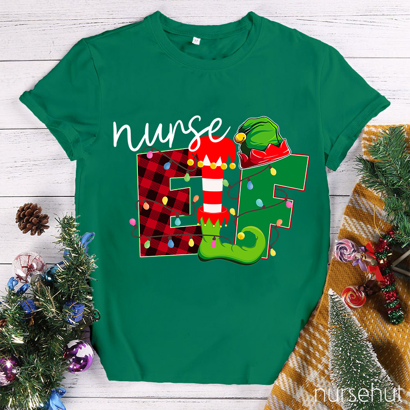 Nurse Elf Christmas Nurse T-Shirt