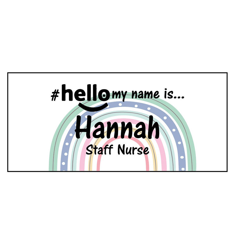 Personalised Hello My Name Is Rainbows Name Badge