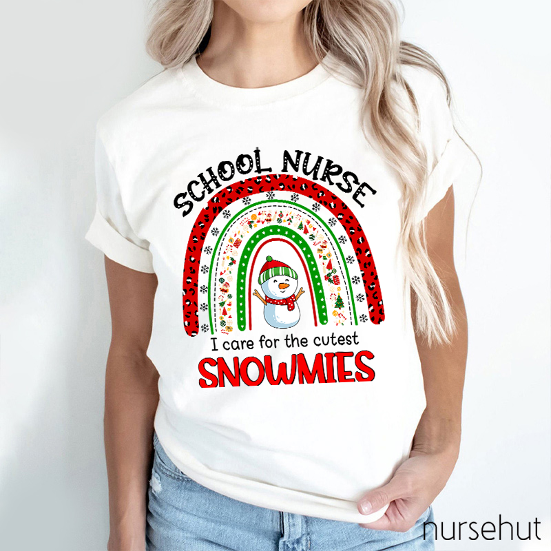 School Nurse I Care For The Cutest Snowmies Nurse T-Shirt