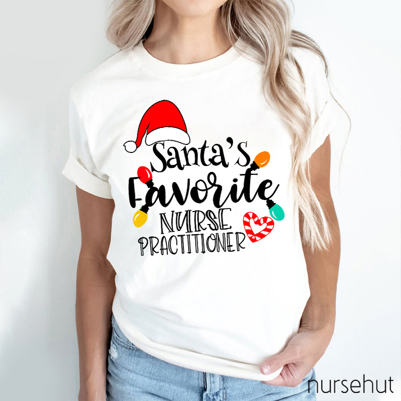 Santa's Favorite Nurse Practitioner Nurse T-Shirt