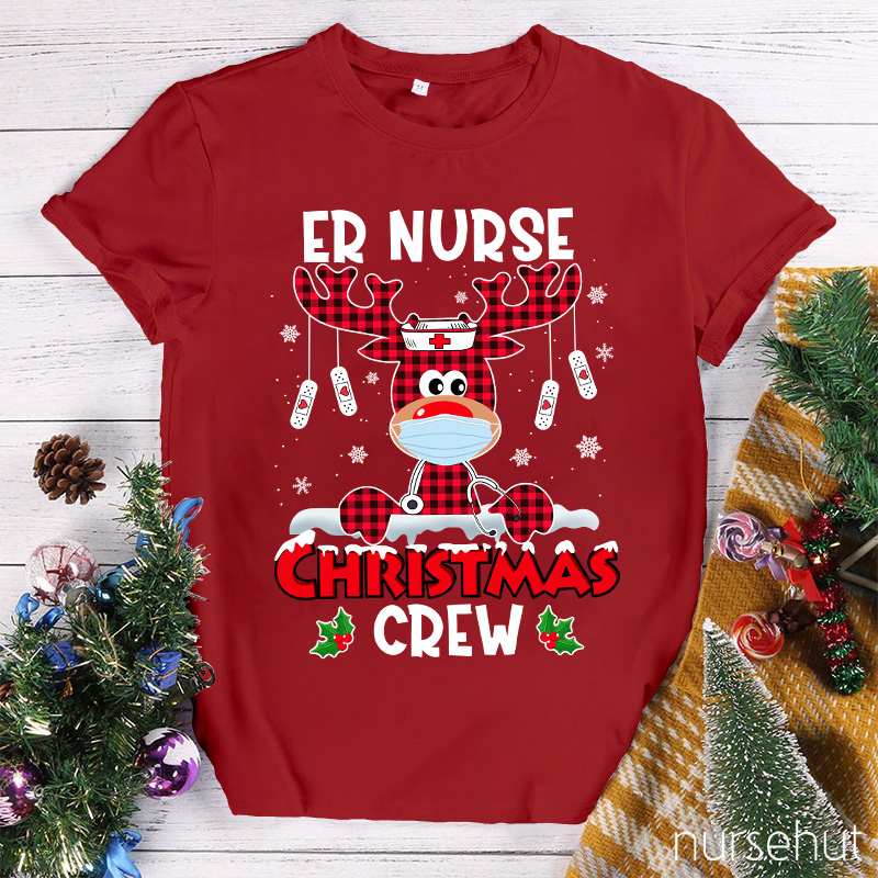 ER Christmas Nurse Crew Reindeer T-Shirt