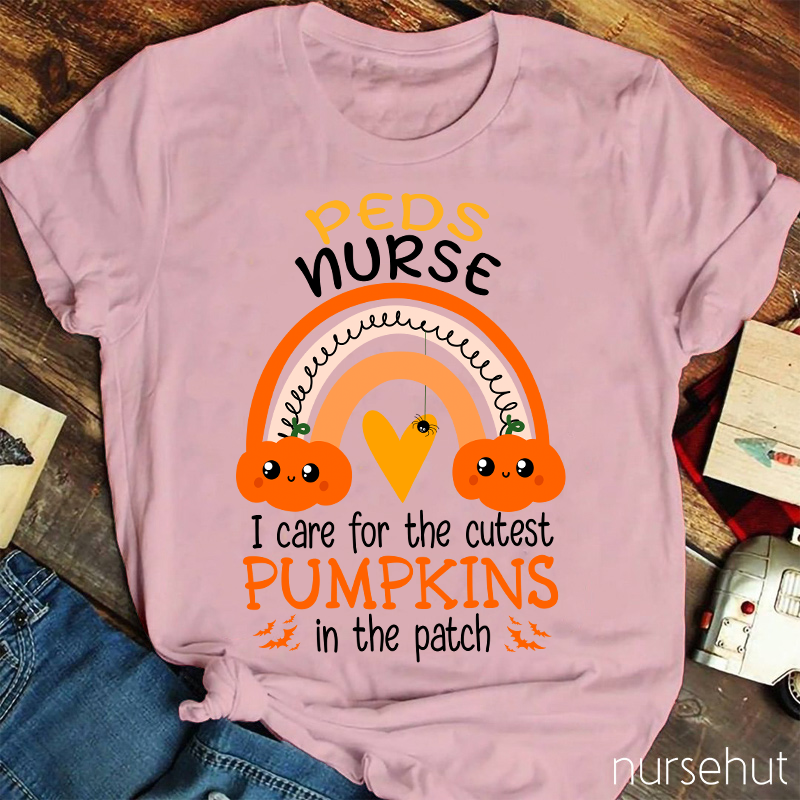 Halloween Pediatric Nurse Peds Rn Pediatrician Rainbow T-Shirt