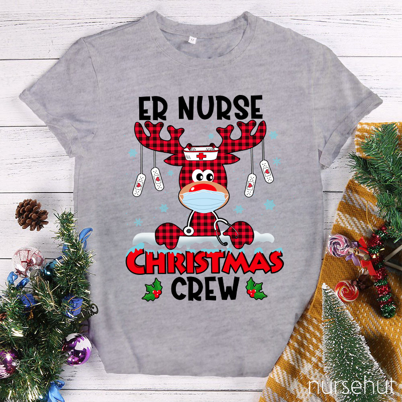 ER Christmas Nurse Crew Reindeer T-Shirt