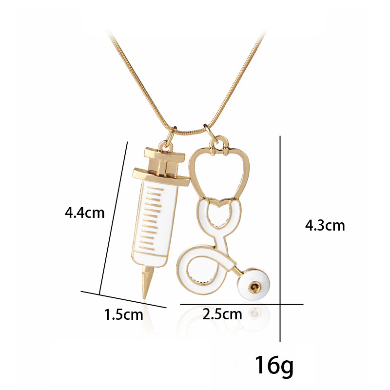 Syringe Stethoscope Nurse Necklace