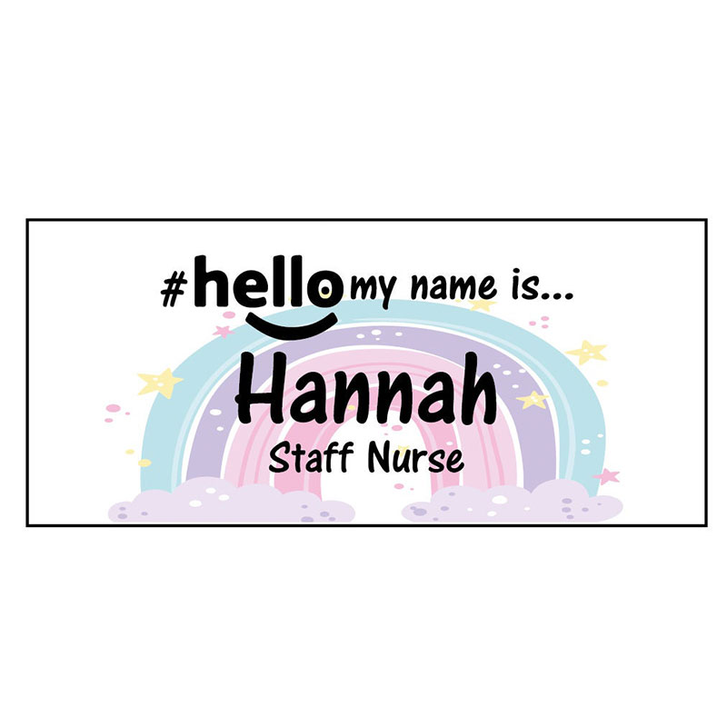 Personalised Hello My Name Is Rainbows Name Badge