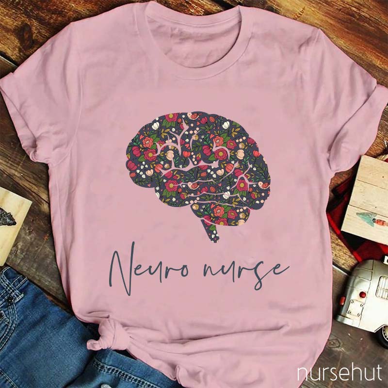 Flower Brain Neuro Nurse T-Shirt