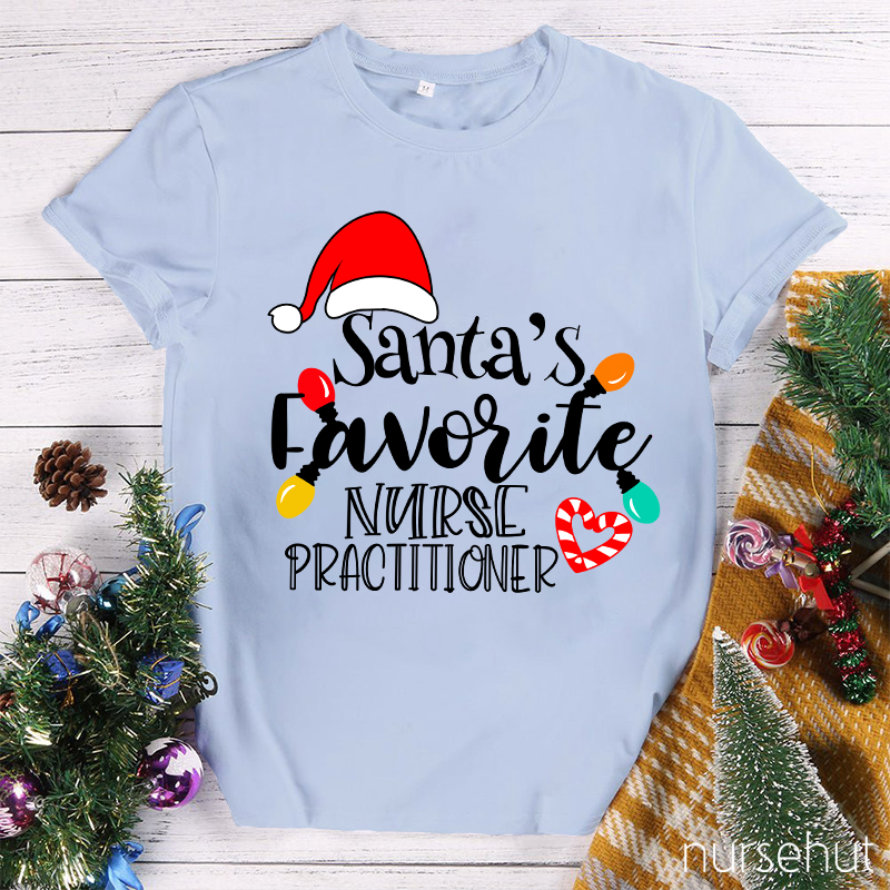 Santa's Favorite Nurse Practitioner Nurse T-Shirt