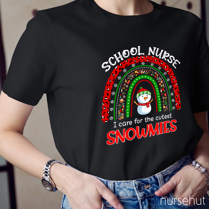 School Nurse I Care For The Cutest Snowmies Nurse T-Shirt