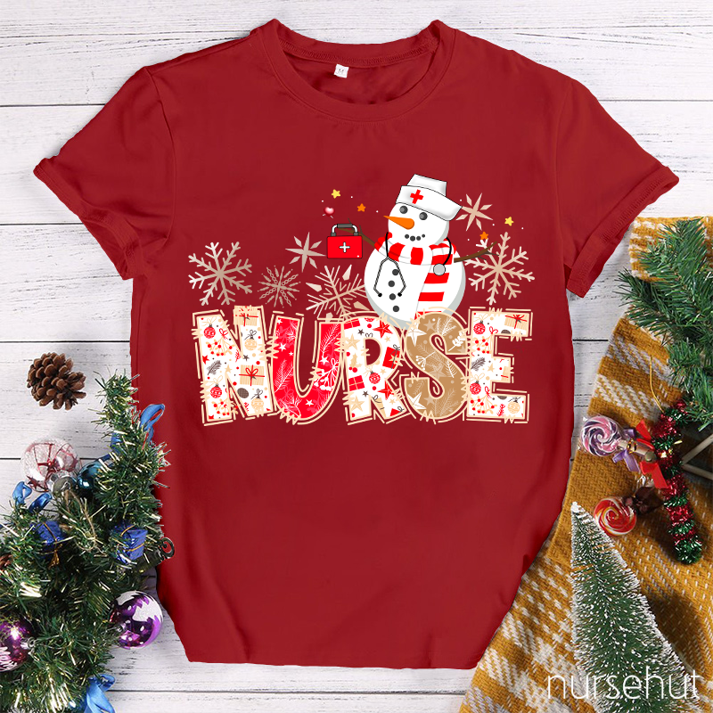 Snowman Nurse On Position Nurse T-Shirt
