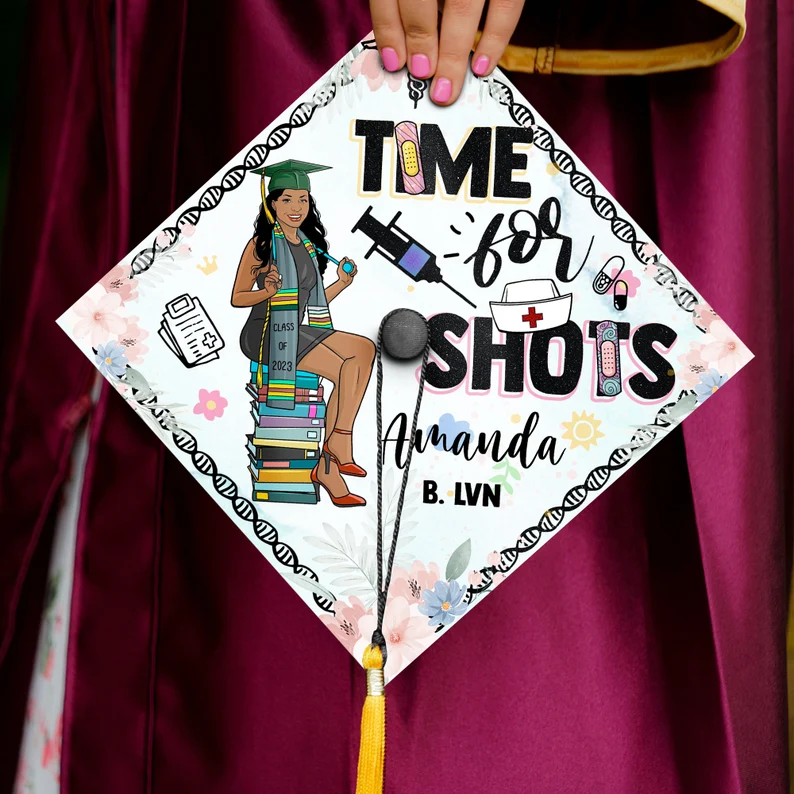 Time For Shots Graduation Cap Topper 