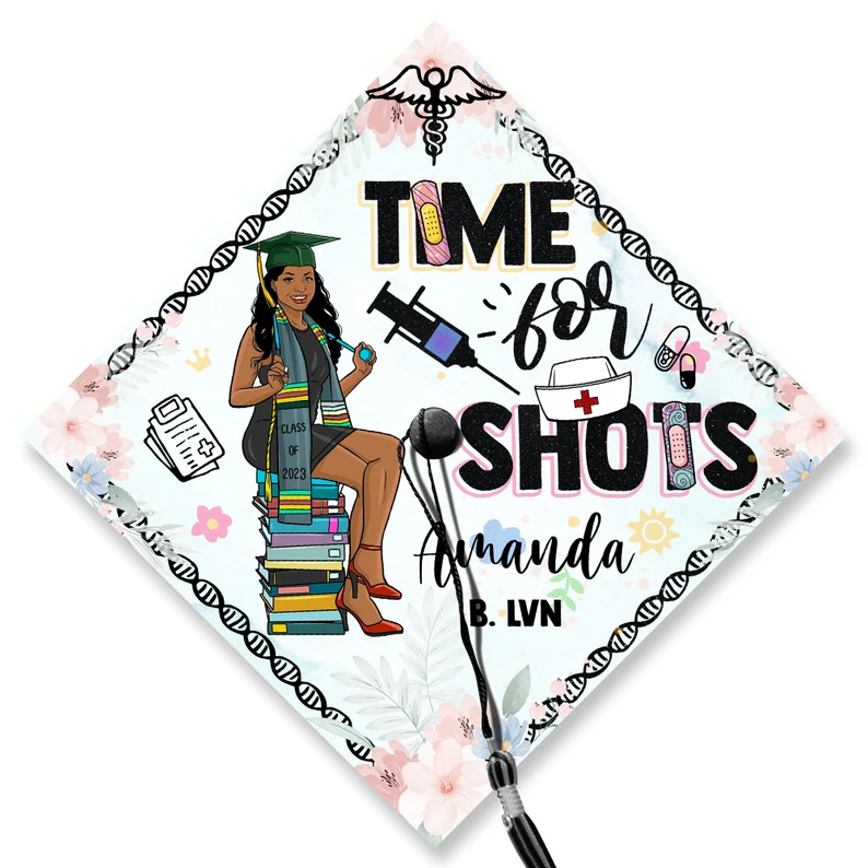 Time For Shots Graduation Cap Topper 