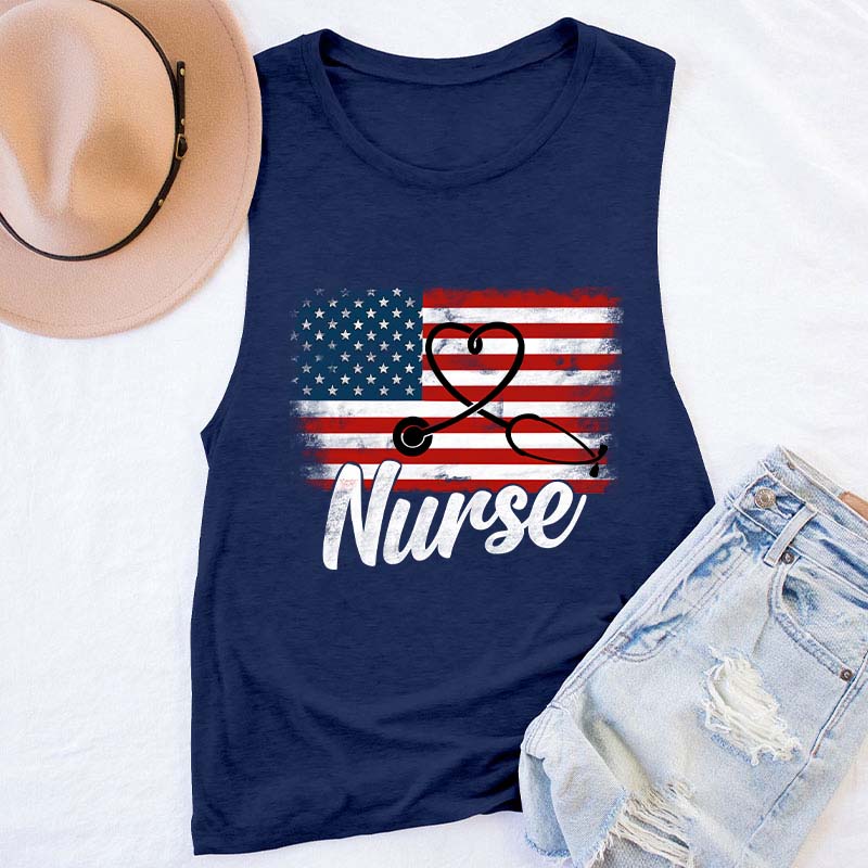 Happy Independence Day Nurse's Alphabet Nurse Tank Top