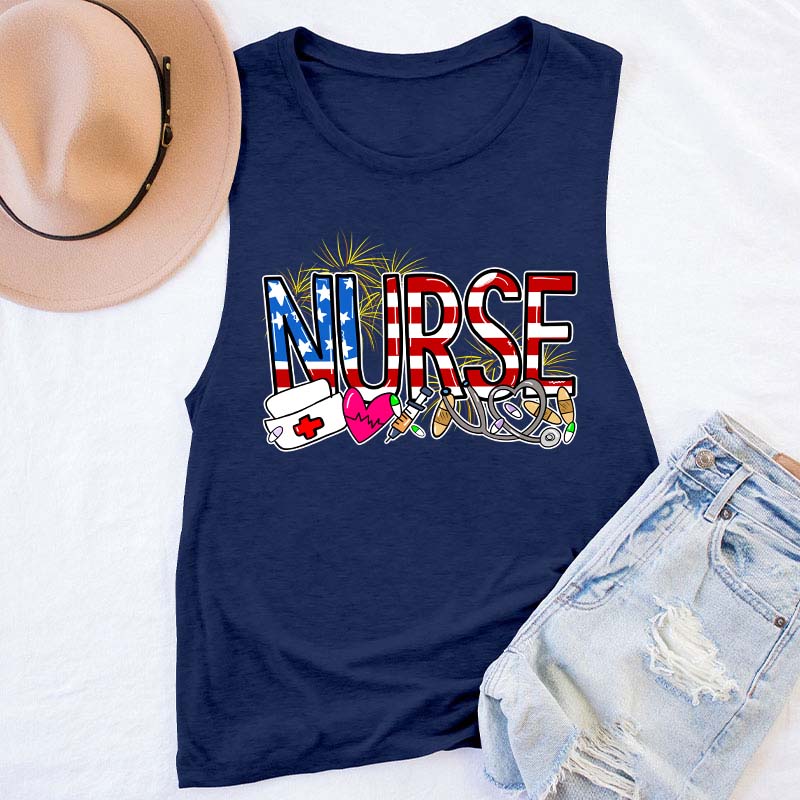 Nurse Fireworks Tank Top