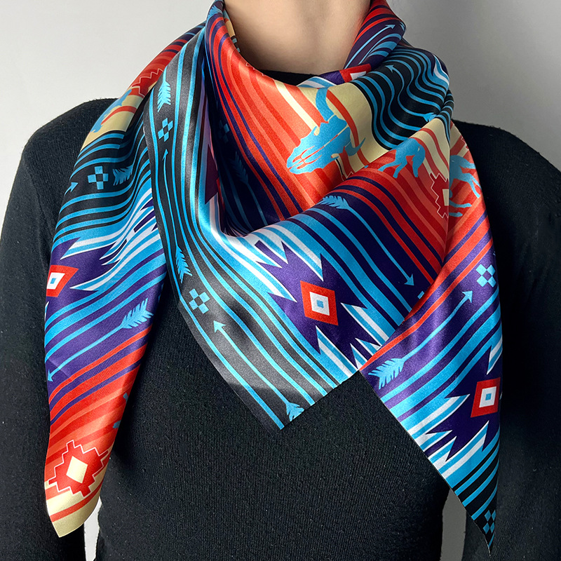 Ethnic Retro Denim Scarf