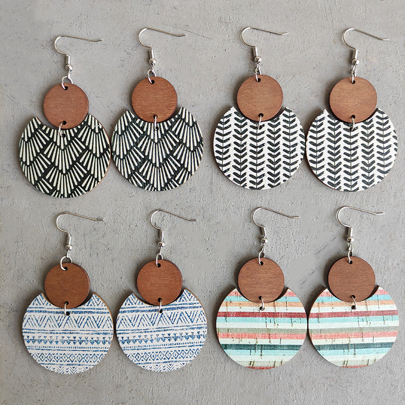 Western Cowboy Bohemian Floral Print Earrings