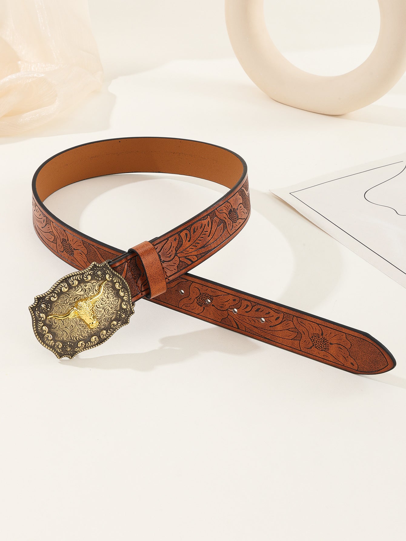 Western Denim Buckle Belt