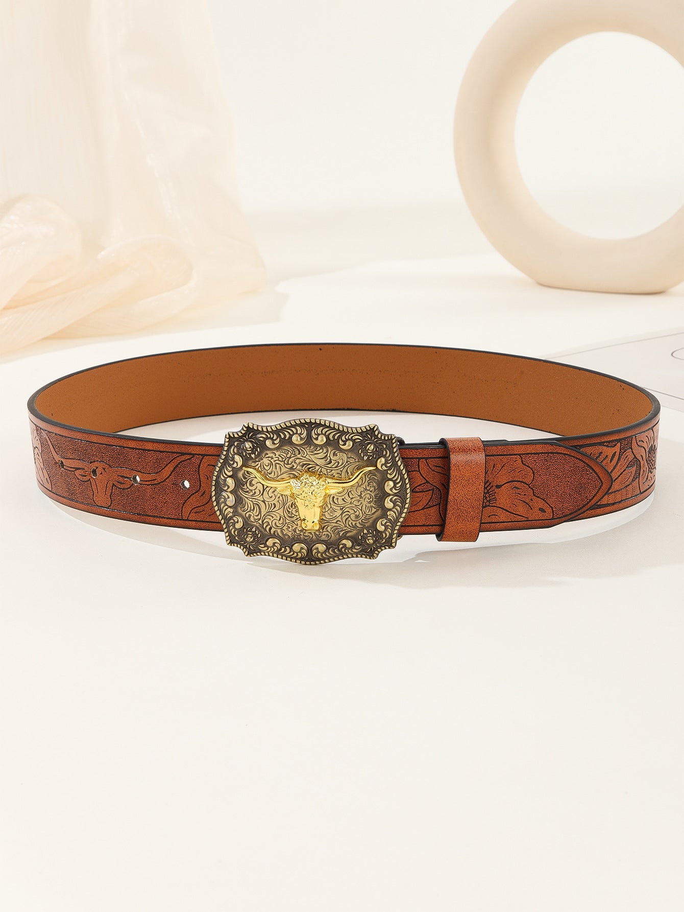 Western Denim Buckle Belt