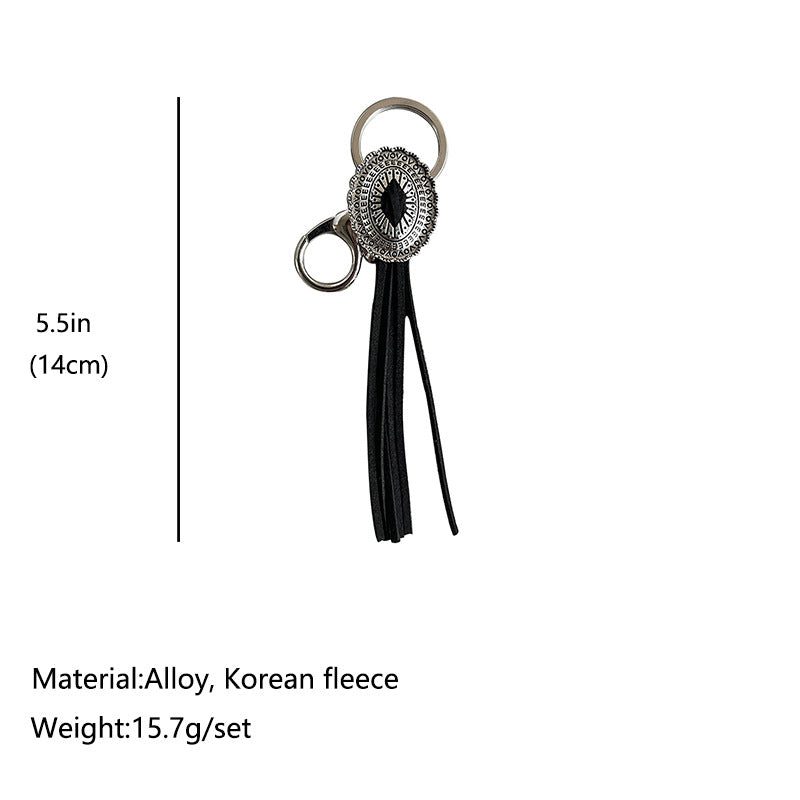 Vintage Western Cowboy Tassel Charm Keychain