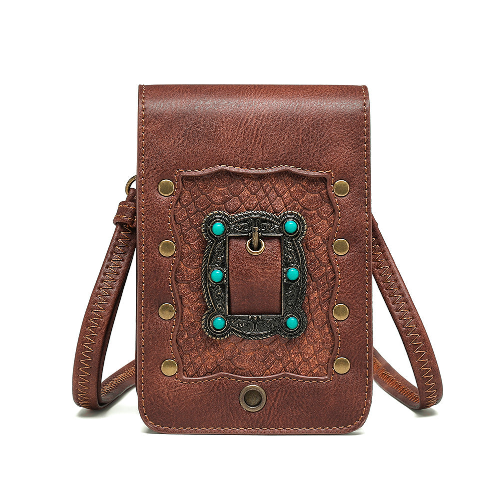 Leather Turquoise Shoulder Crossbody Bag