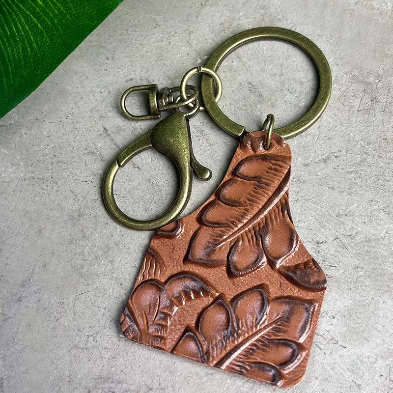 Western Cowboy Vintage Embossed Keychain