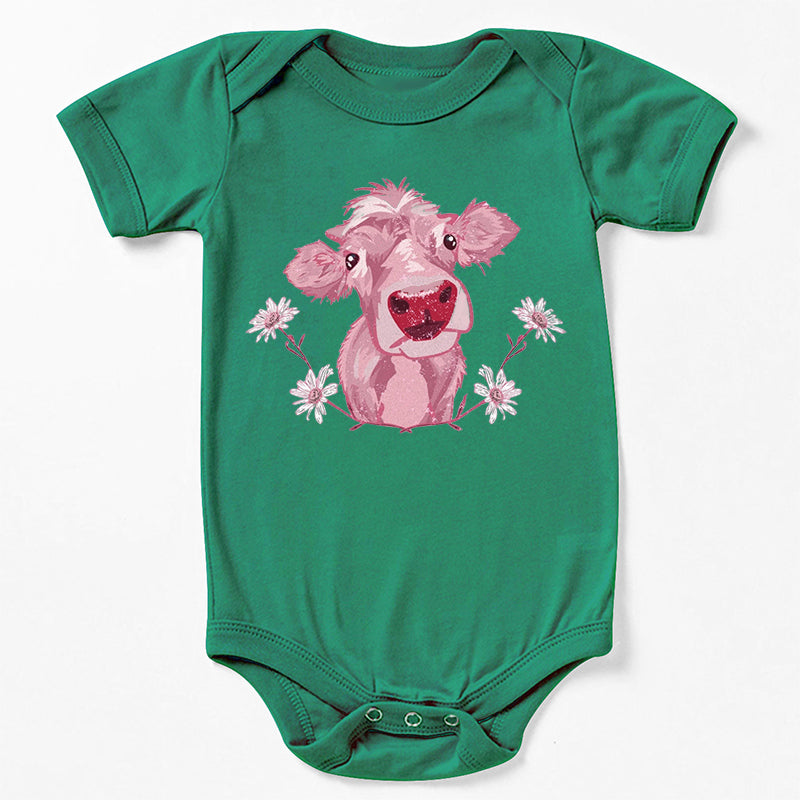 Pasture Pink Calf Baby Bodysuit
