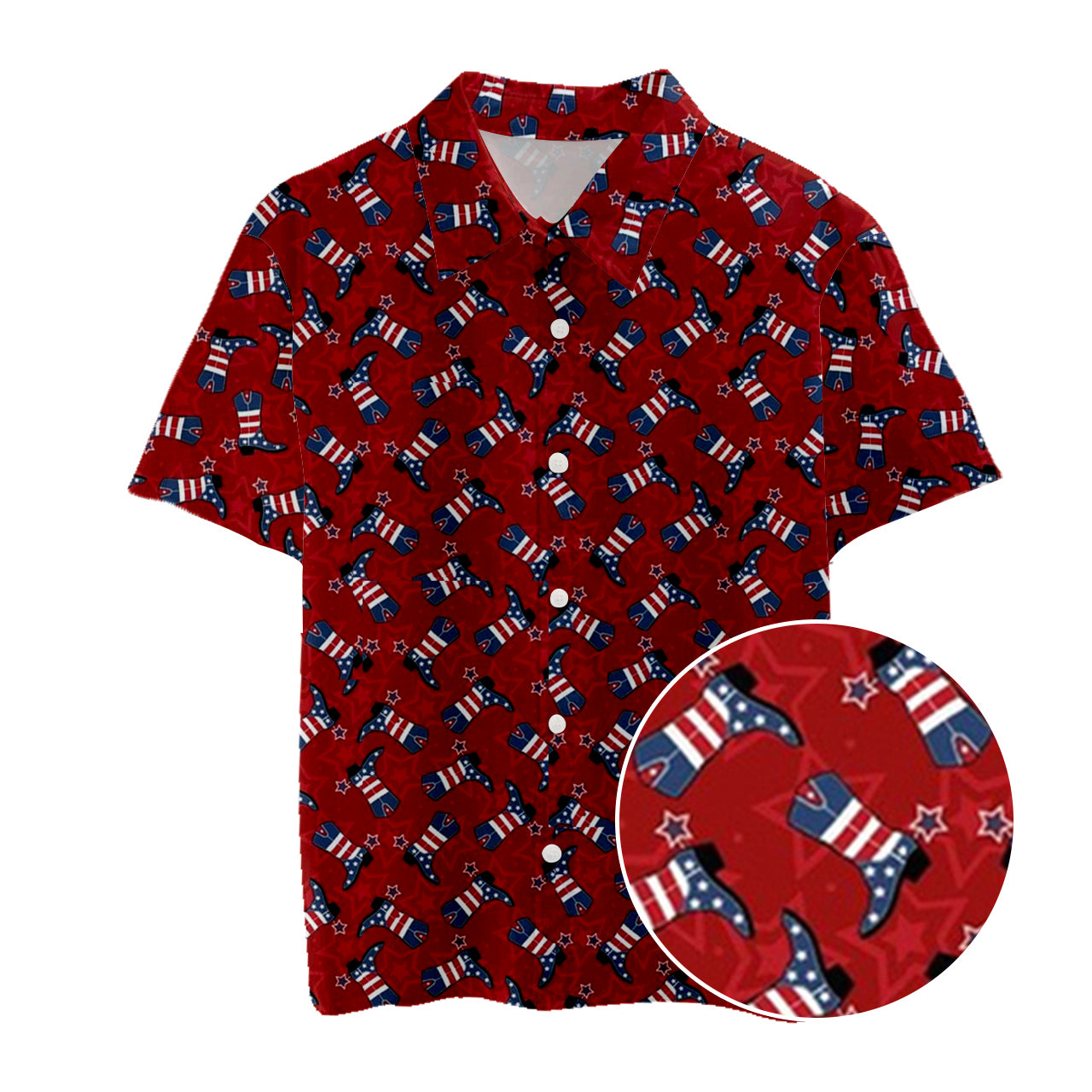4th Of July Boots Button Up Shirts