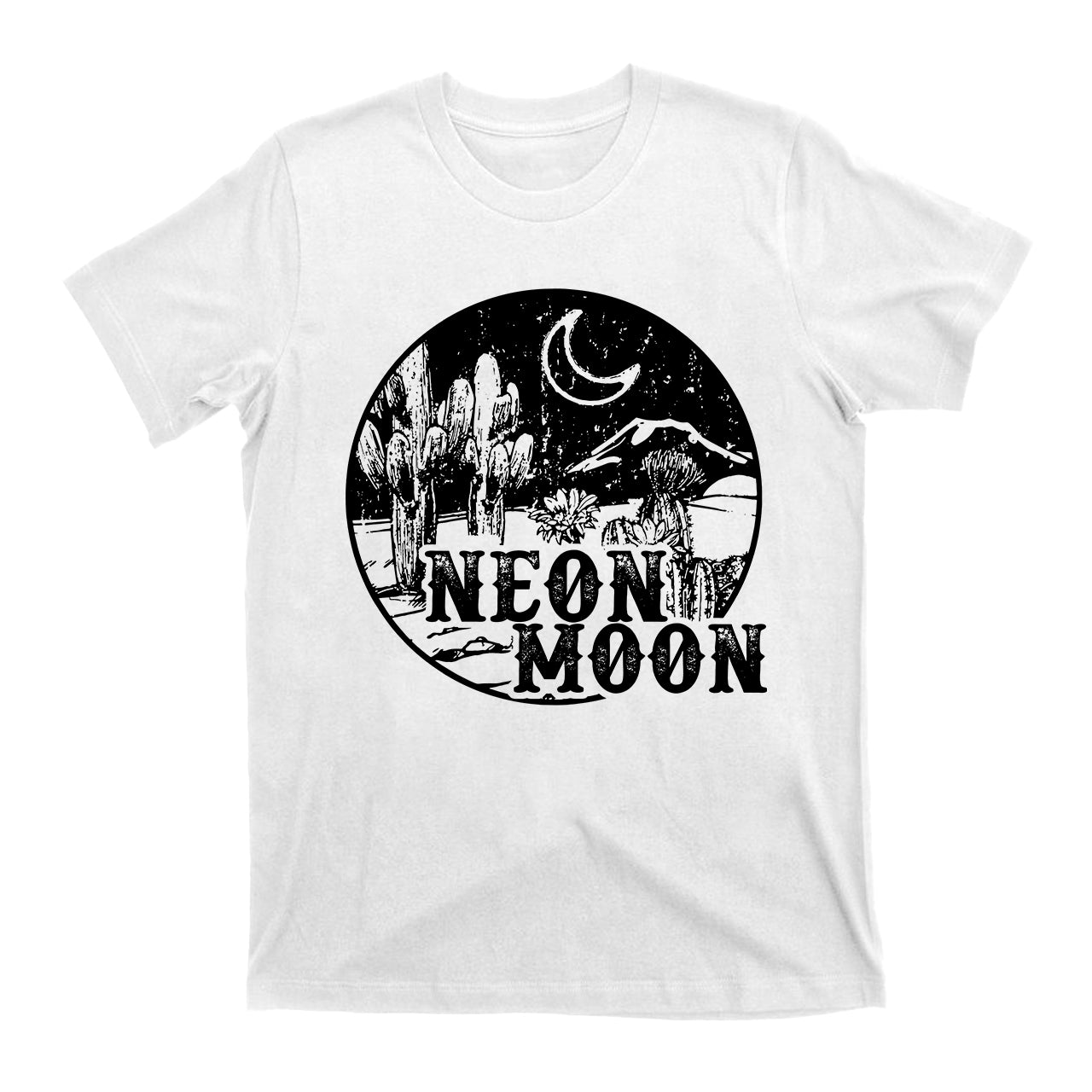 Black And White NEON MONN Western Rodeo T-Shirt
