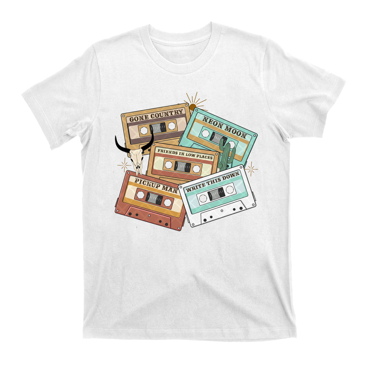 90s Country Cassette Tapes Western Cowboy T-Shirts